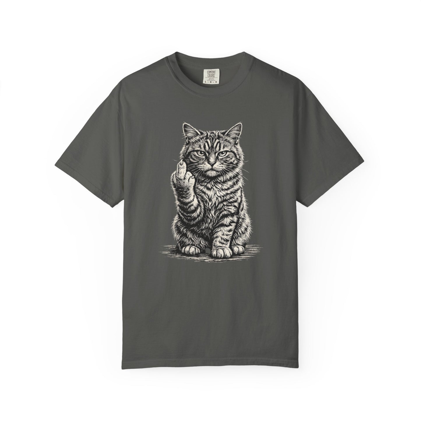 Saucy Cat Giving the Finger T-Shirt