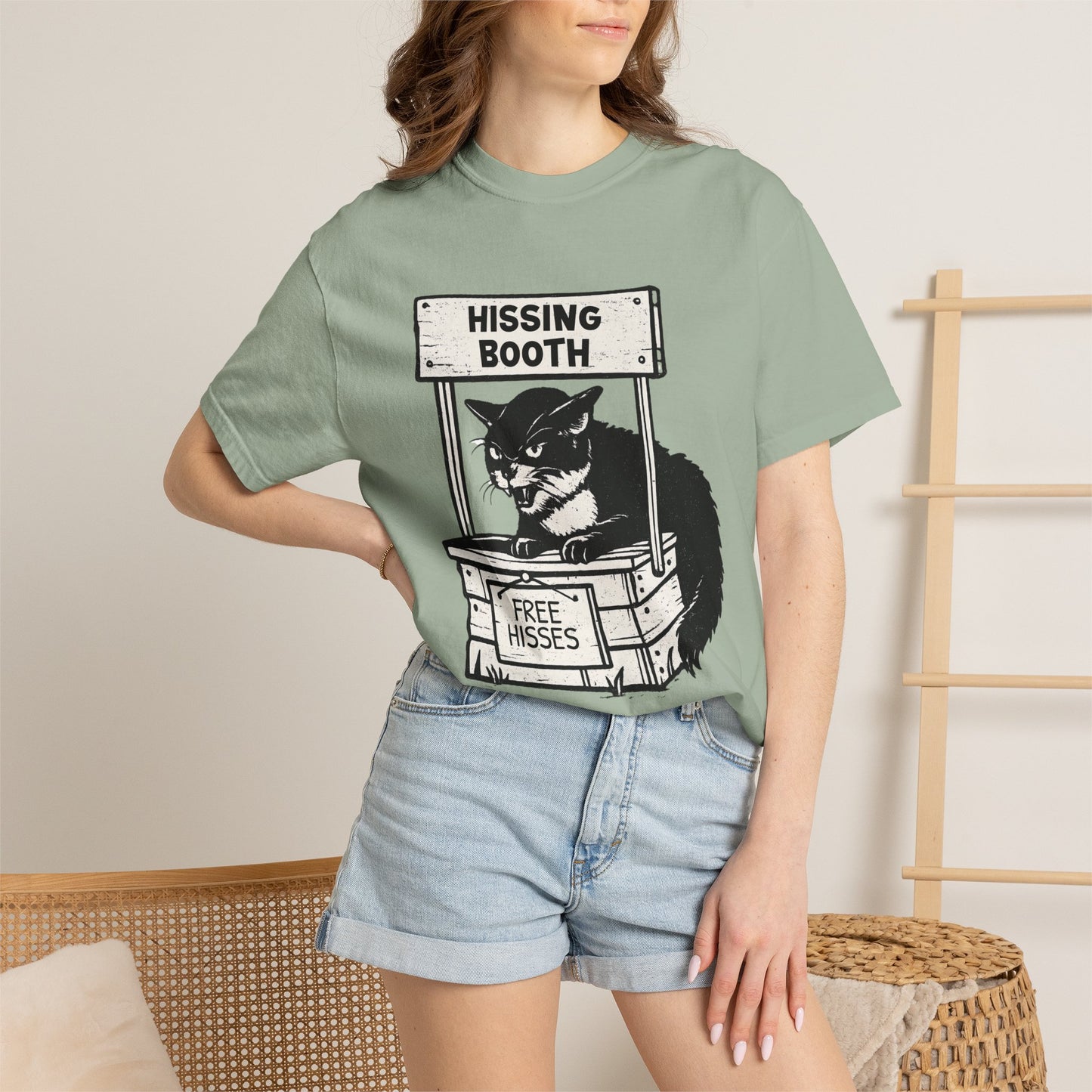 Hissing Booth Cat T-Shirt | Funny Cat Graphic Tee