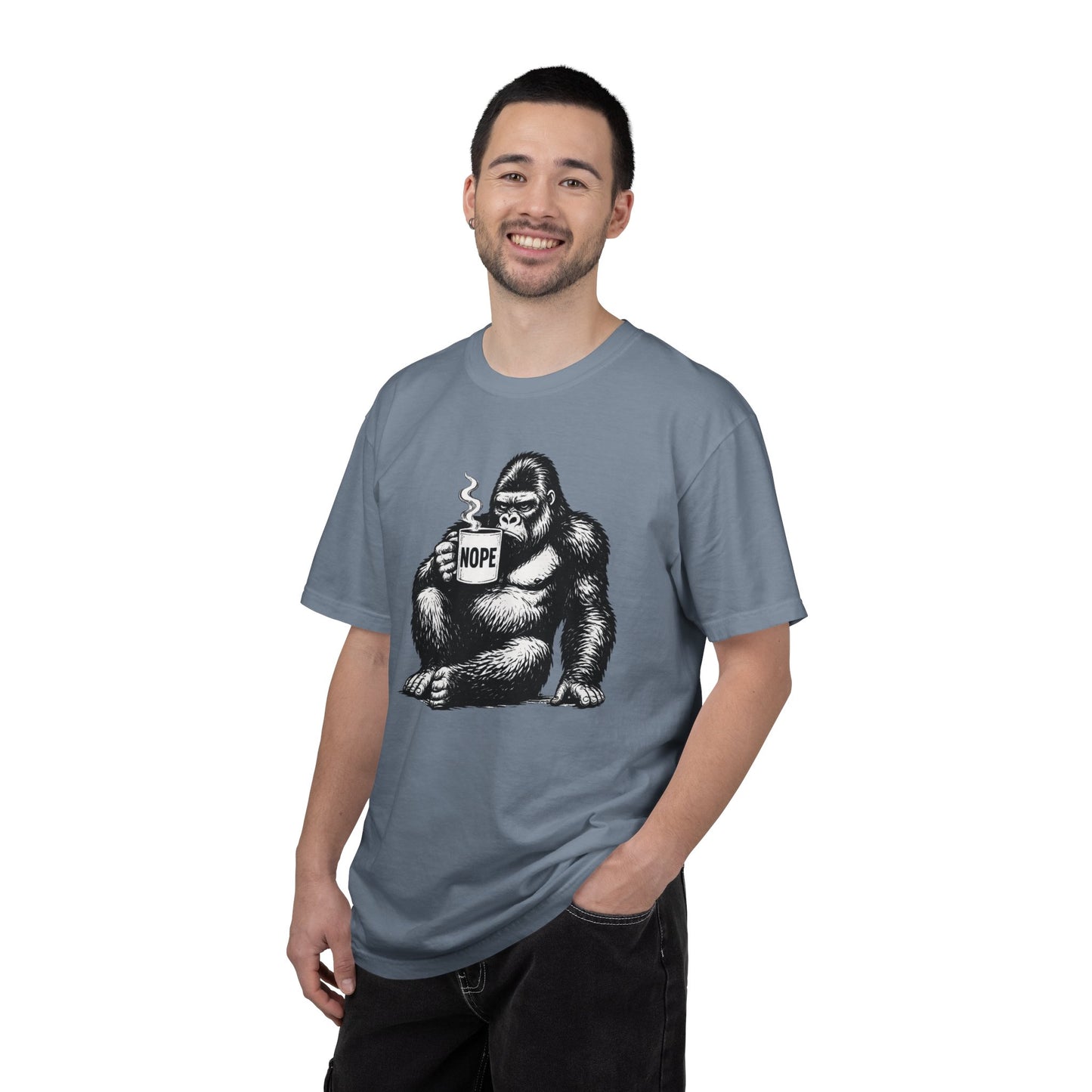 Nope Gorilla Shirt | Funny Coffee Lover Tee | Grumpy Morning Shirt | Introvert Graphic Tee | Funny Gorilla Shirt