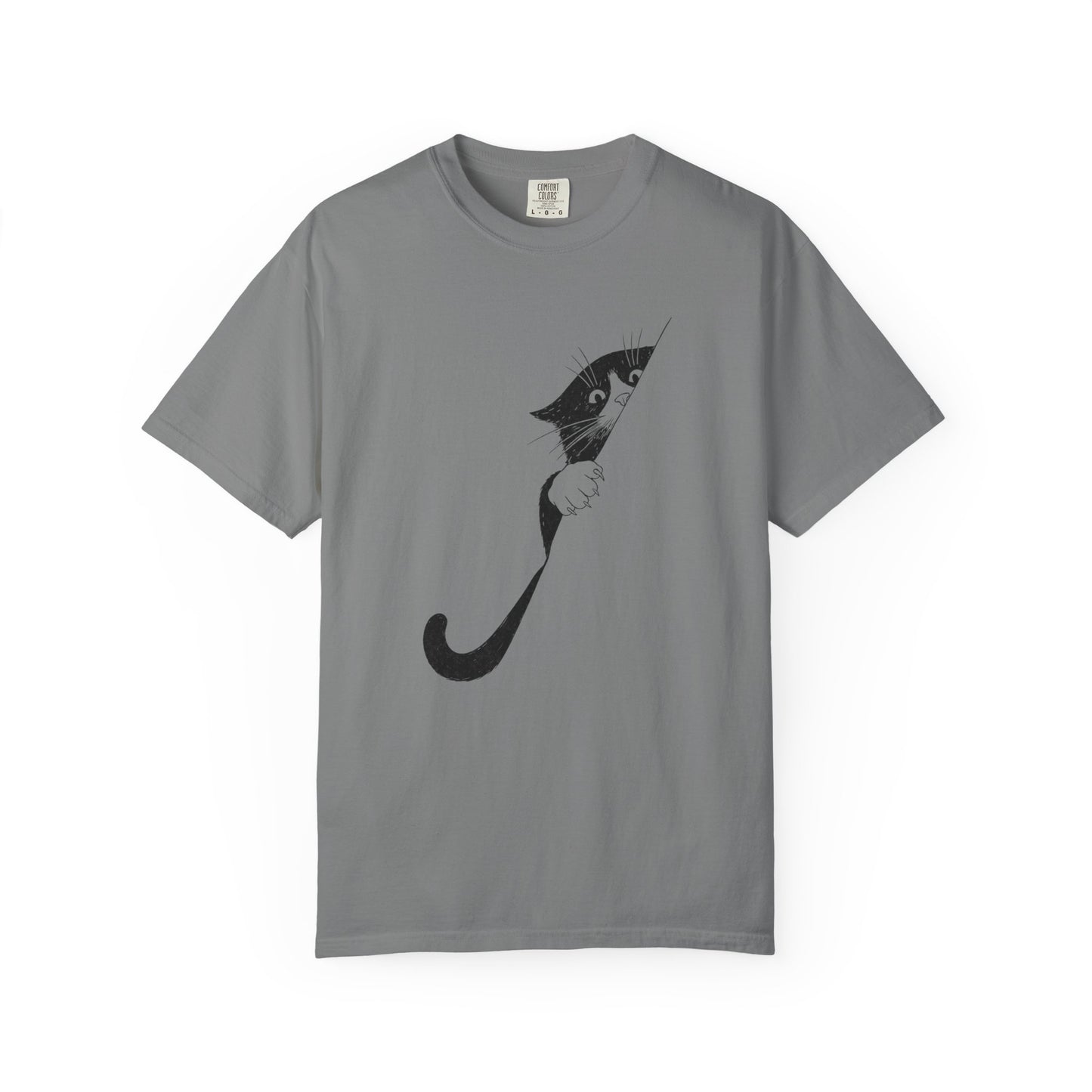 Peekaboo Cat T-Shirt — Minimalist 'Is It Safe?' Cat Lover Tee