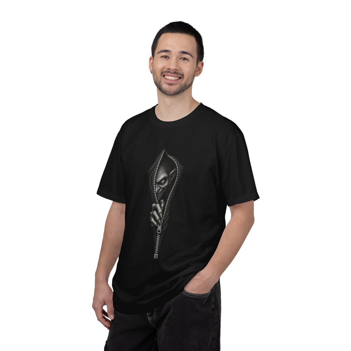 Inner Goblin Escaping Through Zipper T-Shirt