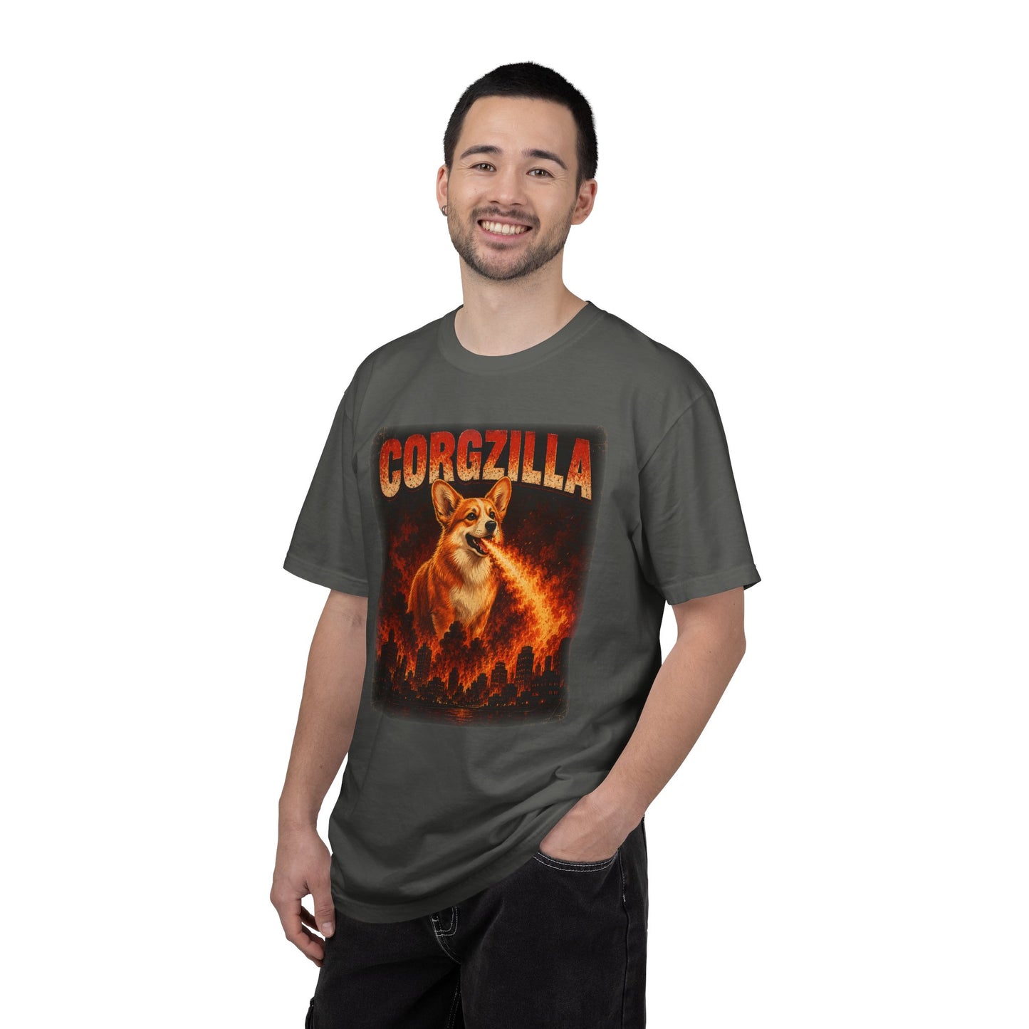 Corgzilla T-Shirt — Fire-Breathing Corgi Monster City Poster Tee