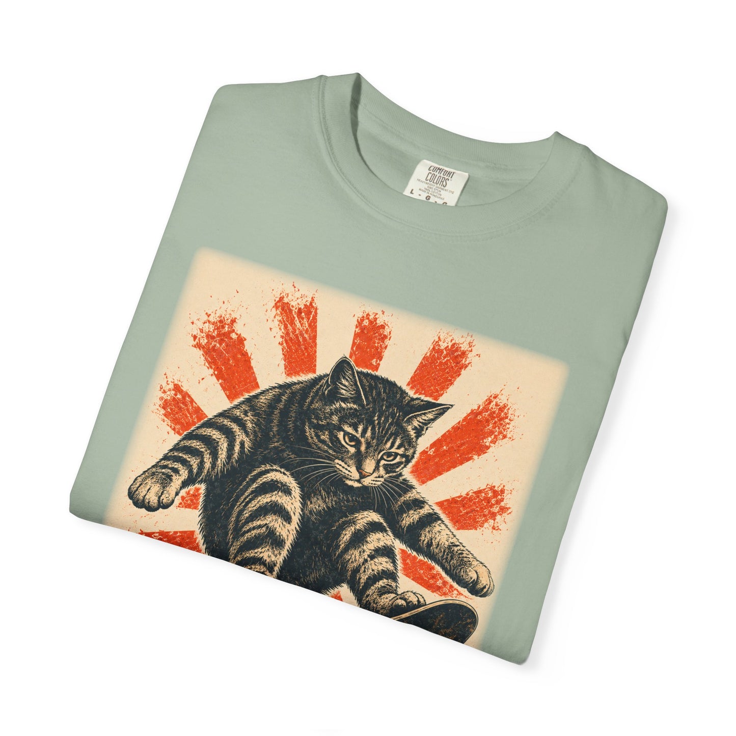 Skateboarding Cat Graphic T-Shirt | Funny Cat Skateboard Graphic Tee