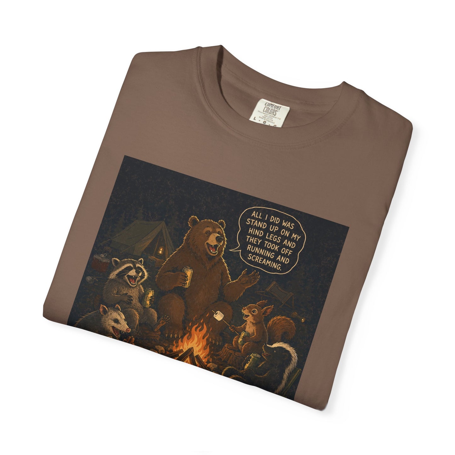 Campfire Criminals | Funny Camping Bear & Raccoon Shirt | Woodland Animals Campfire Tee | Cozy Outdoors Graphic Tee