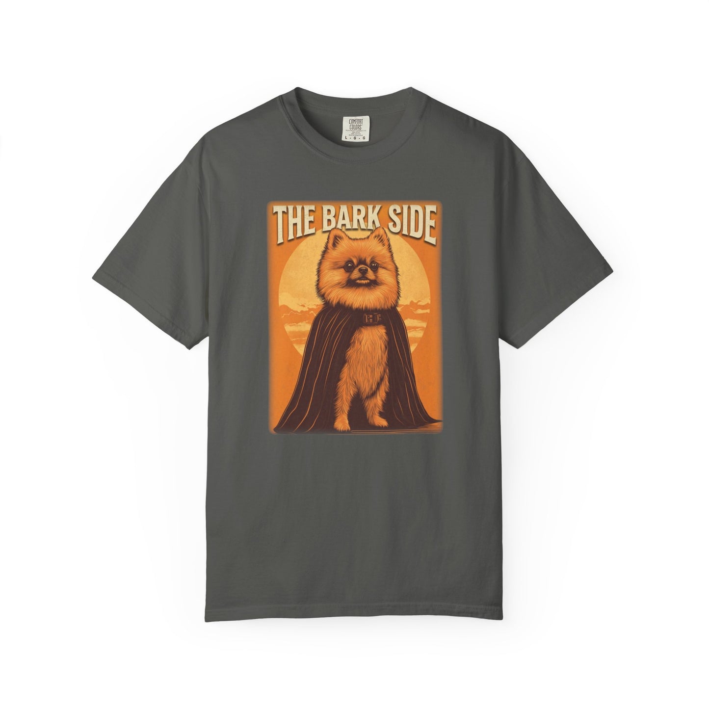 The Bark Side Funny Pomeranian Star Wars Inspired Dog T-Shirt | Cute Retro Dog Lover Tee