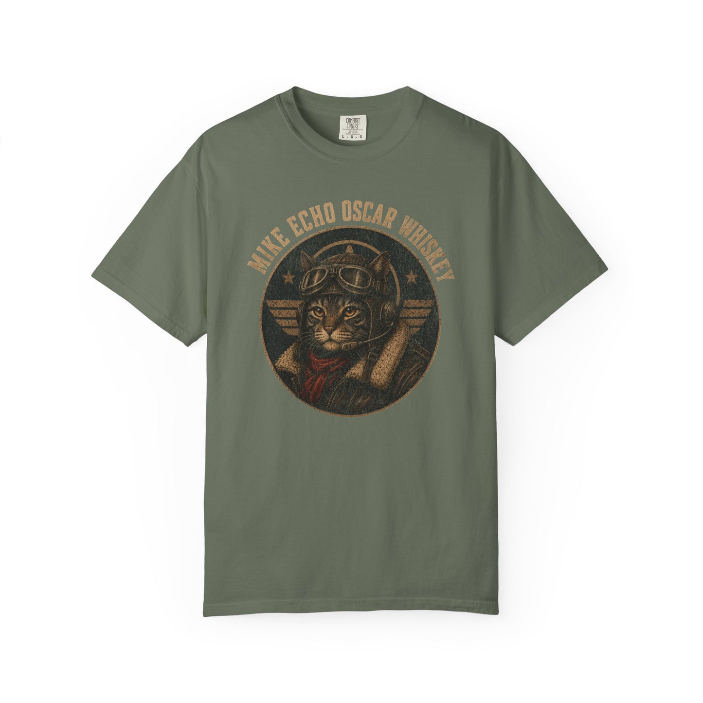 Mike Echo Oscar Whiskey Shirt | Funny Pilot Cat Tee | Aviation Humor T-Shirt | Vintage Graphic Cat Shirt