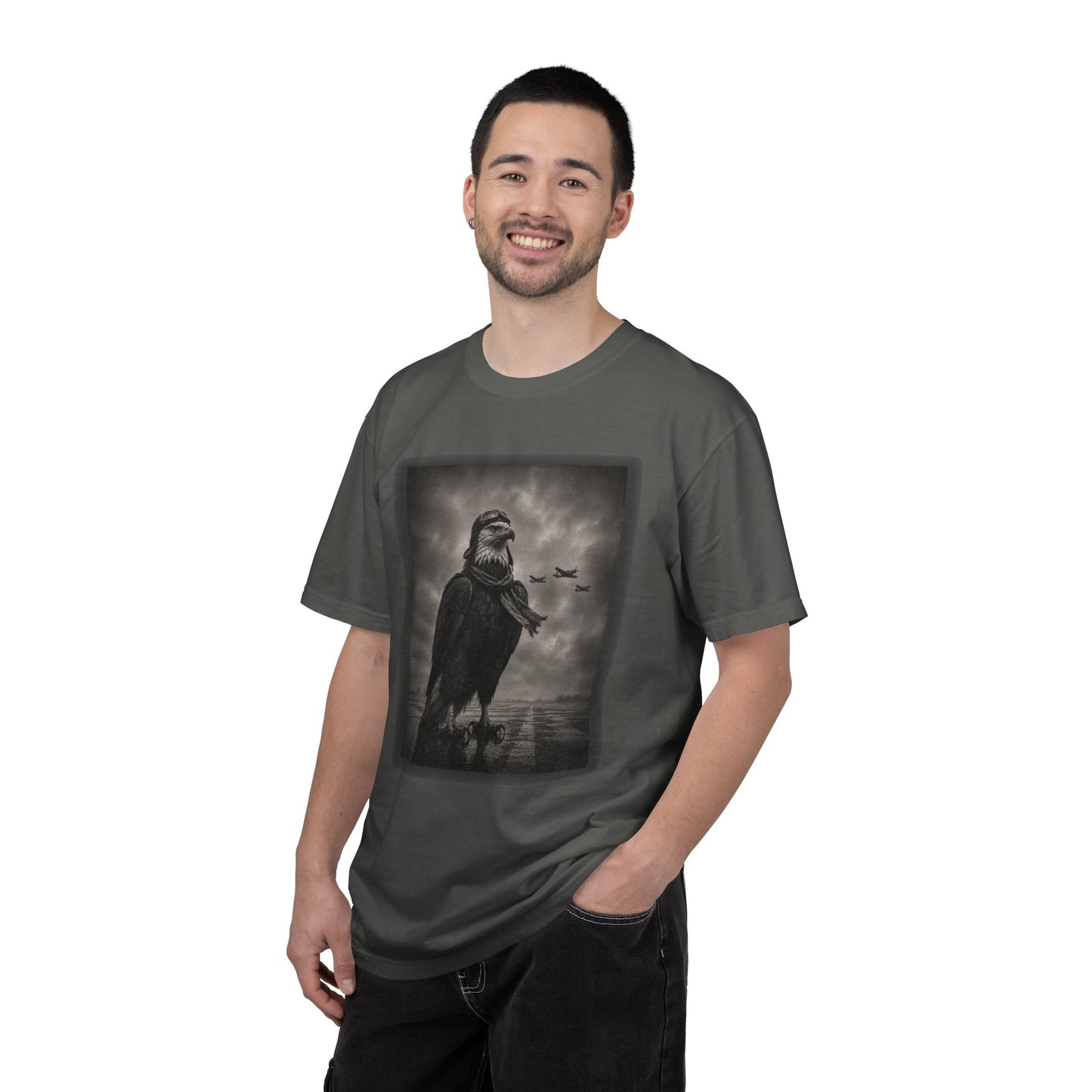 Vintage Distressed Eagle Aviator T-Shirt | WWII-Inspired Pilot Eagle Graphic Tee | Unisex Comfort Colors Shirt