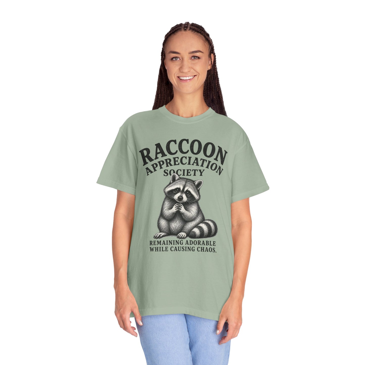 Raccoon Appreciation Society T-Shirt — "Remaining Adorable While Causing Chaos" Funny Cute Trash Panda Tee