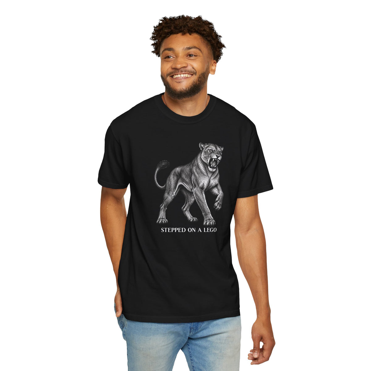 Stepped on a Lego Funny Vintage Lioness Animal Tee
