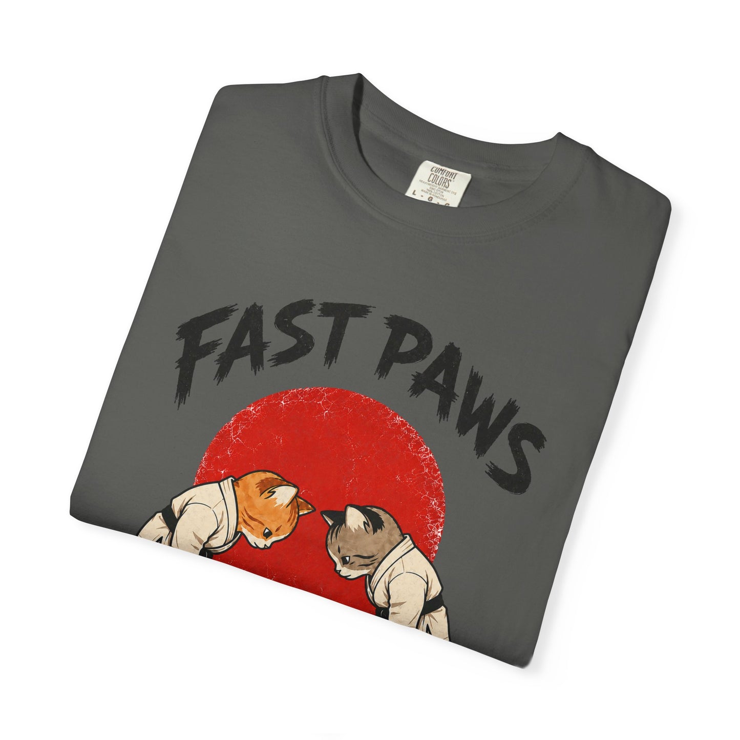 Fast Paws Zero Mercy T-Shirt | Funny Karate Cat Graphic Tee