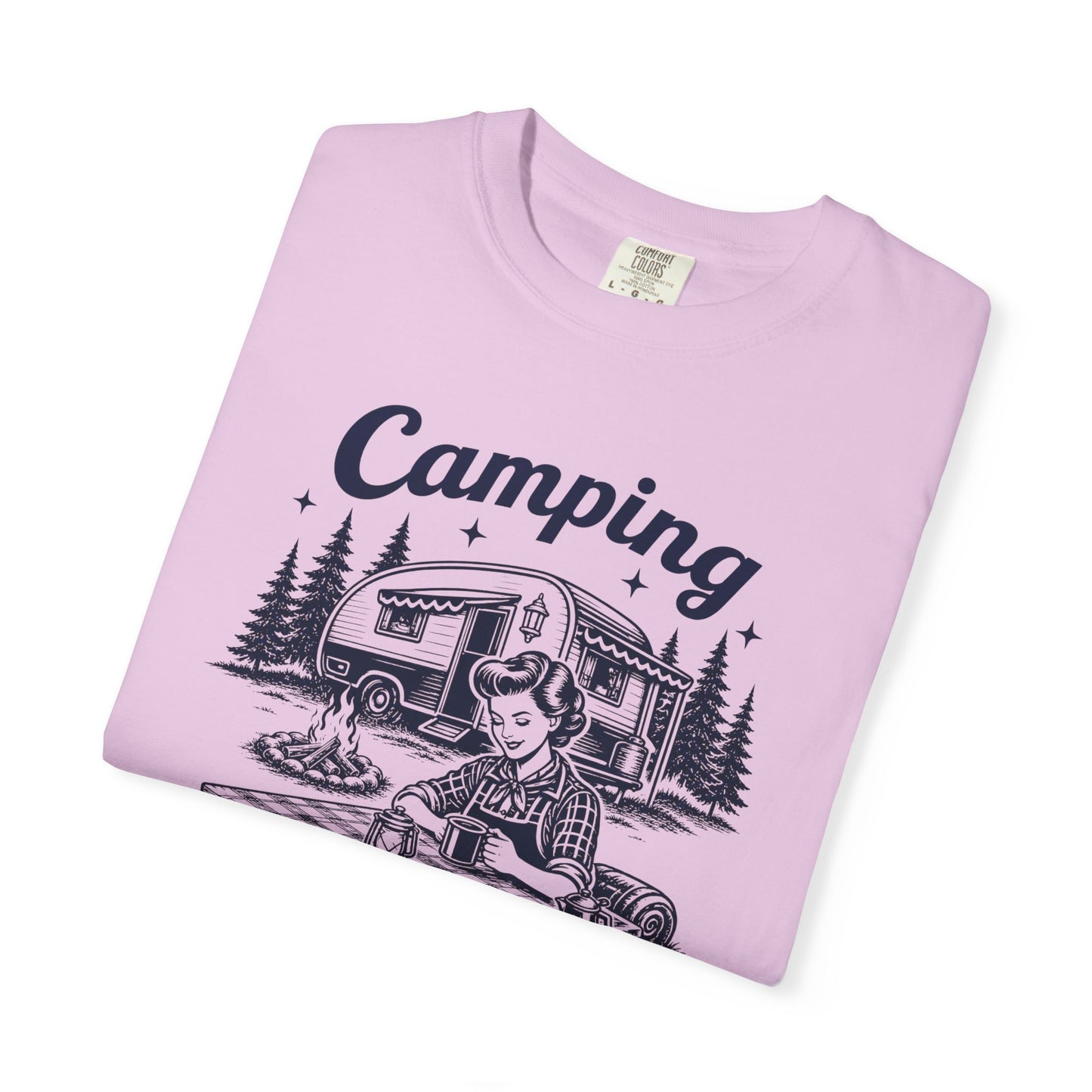 Camping Because Murder Is Wrong Vintage 1950s Camp T-Shirt