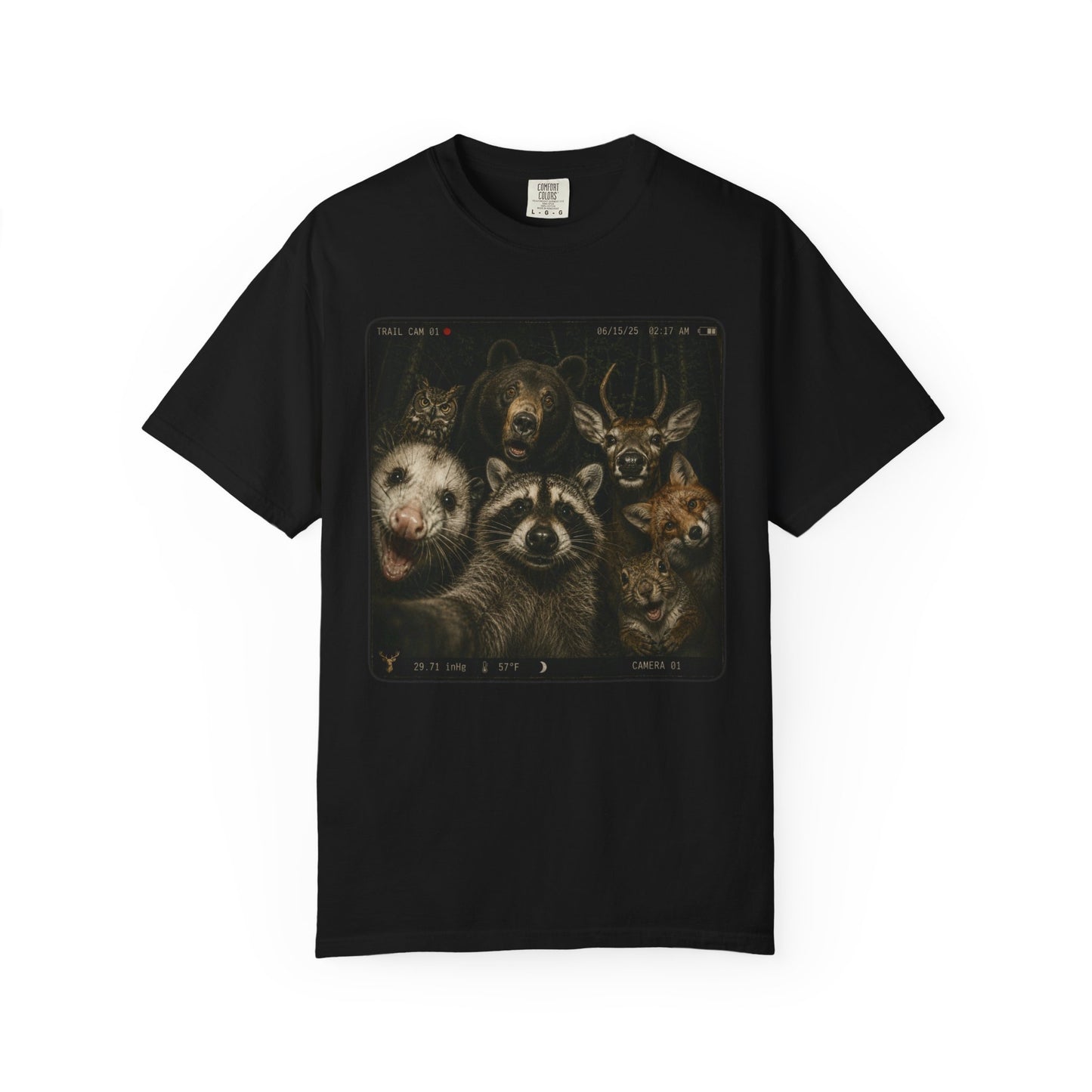 Trail Cam Selfie T-Shirt | Funny Wildlife Graphic Tee for Campers & Nature Lovers