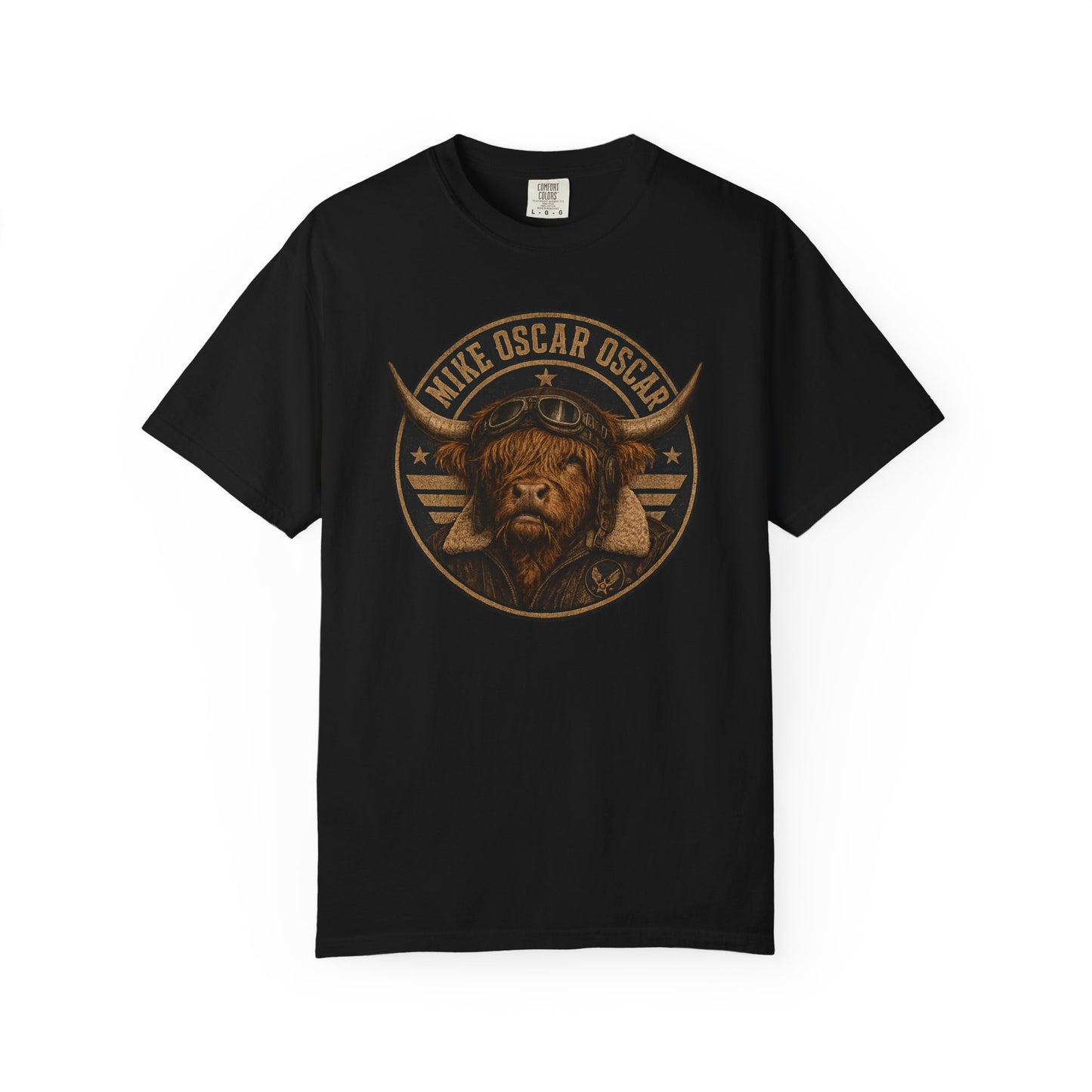 Mike Oscar Oscar Shirt, Funny Highland Cow Phonetic Military Shirt