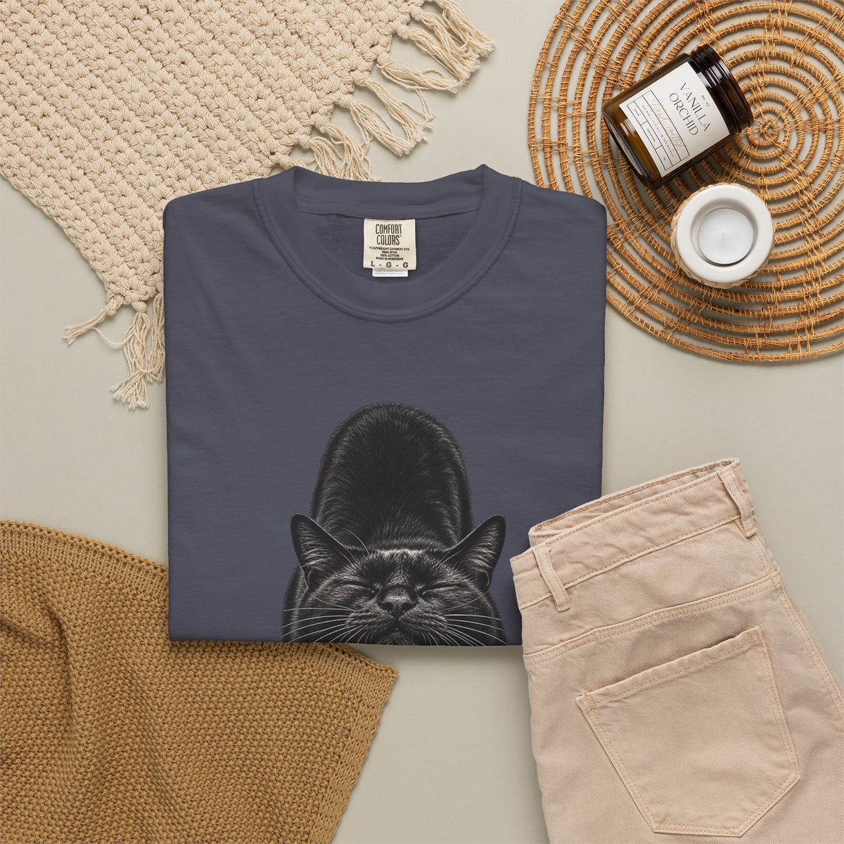Stretchy Showoff Black Cat Graphic Tee