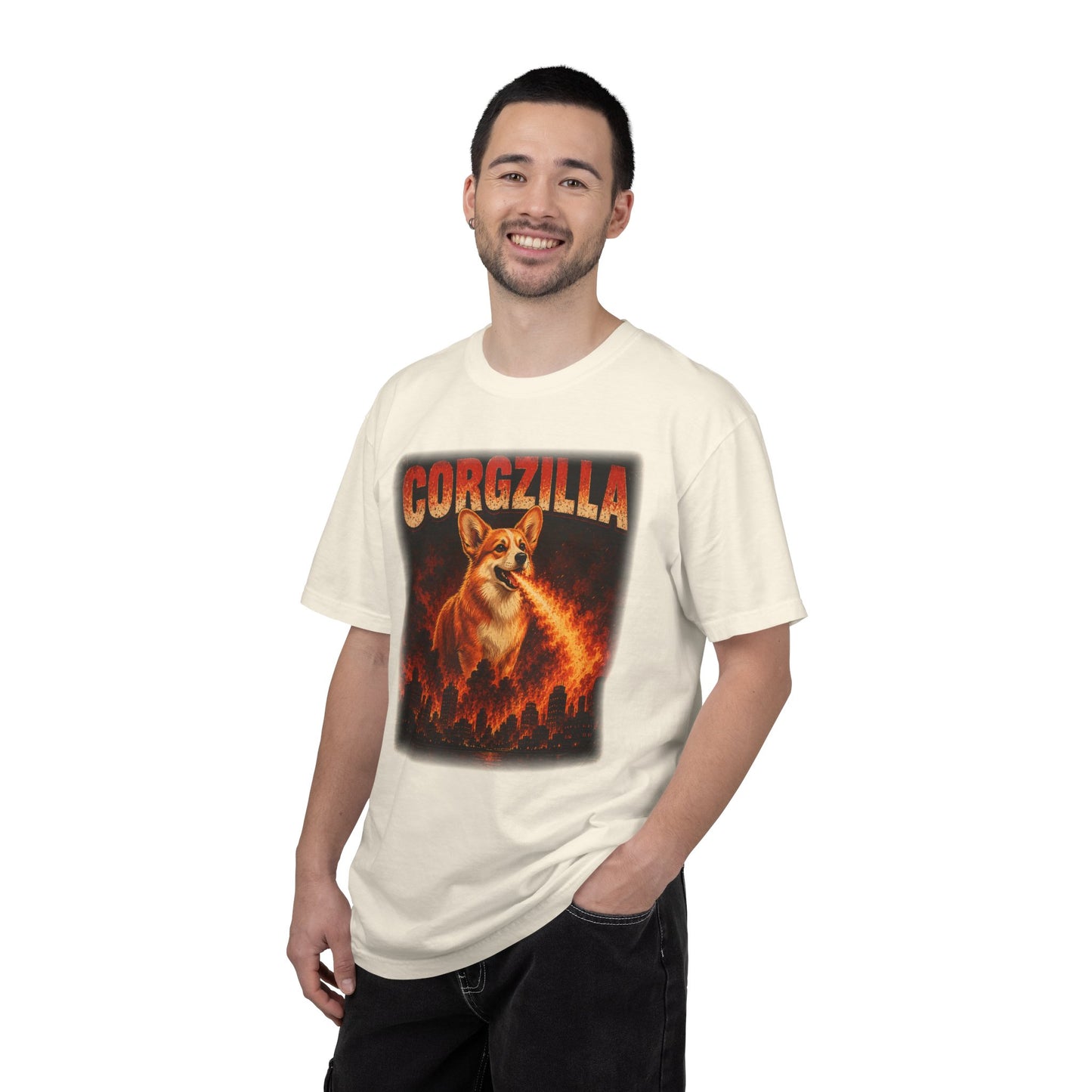 Corgzilla T-Shirt — Fire-Breathing Corgi Monster City Poster Tee
