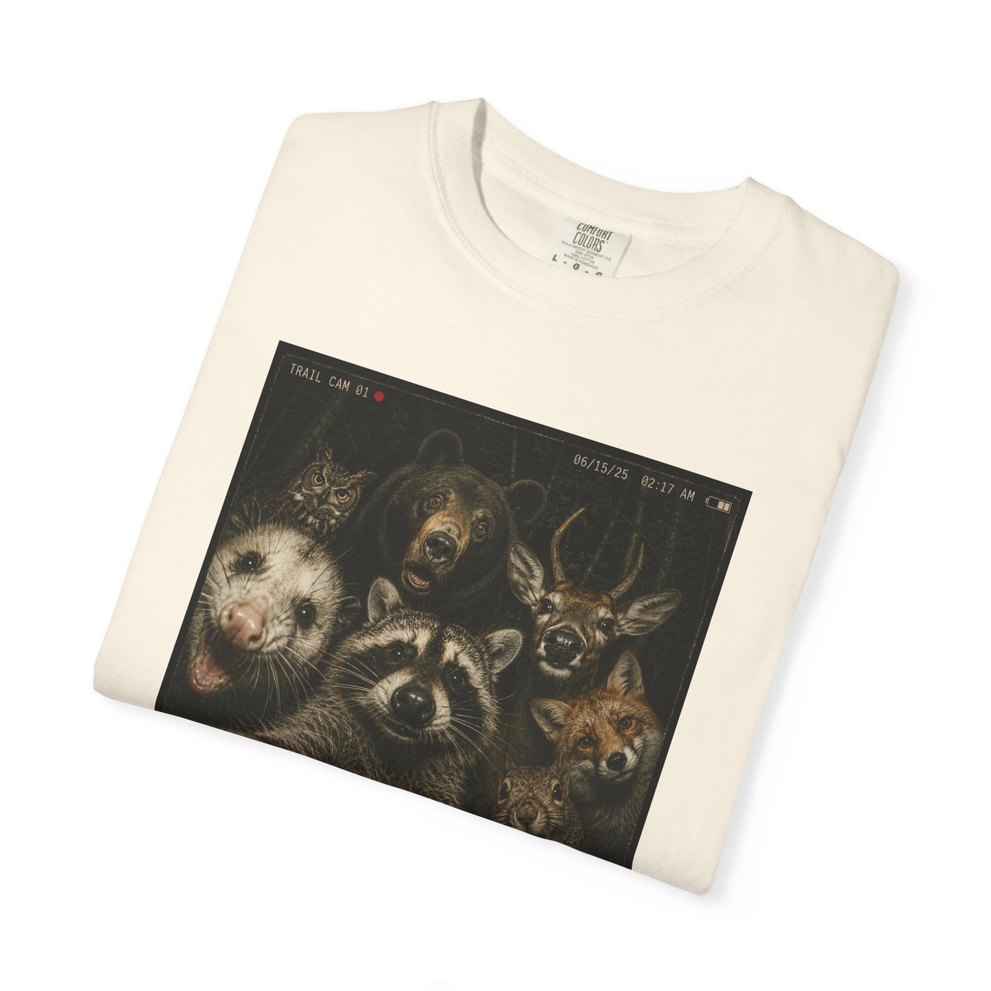 Trail Cam Animals T-Shirt — Funny Forest Wildlife Photo Tee