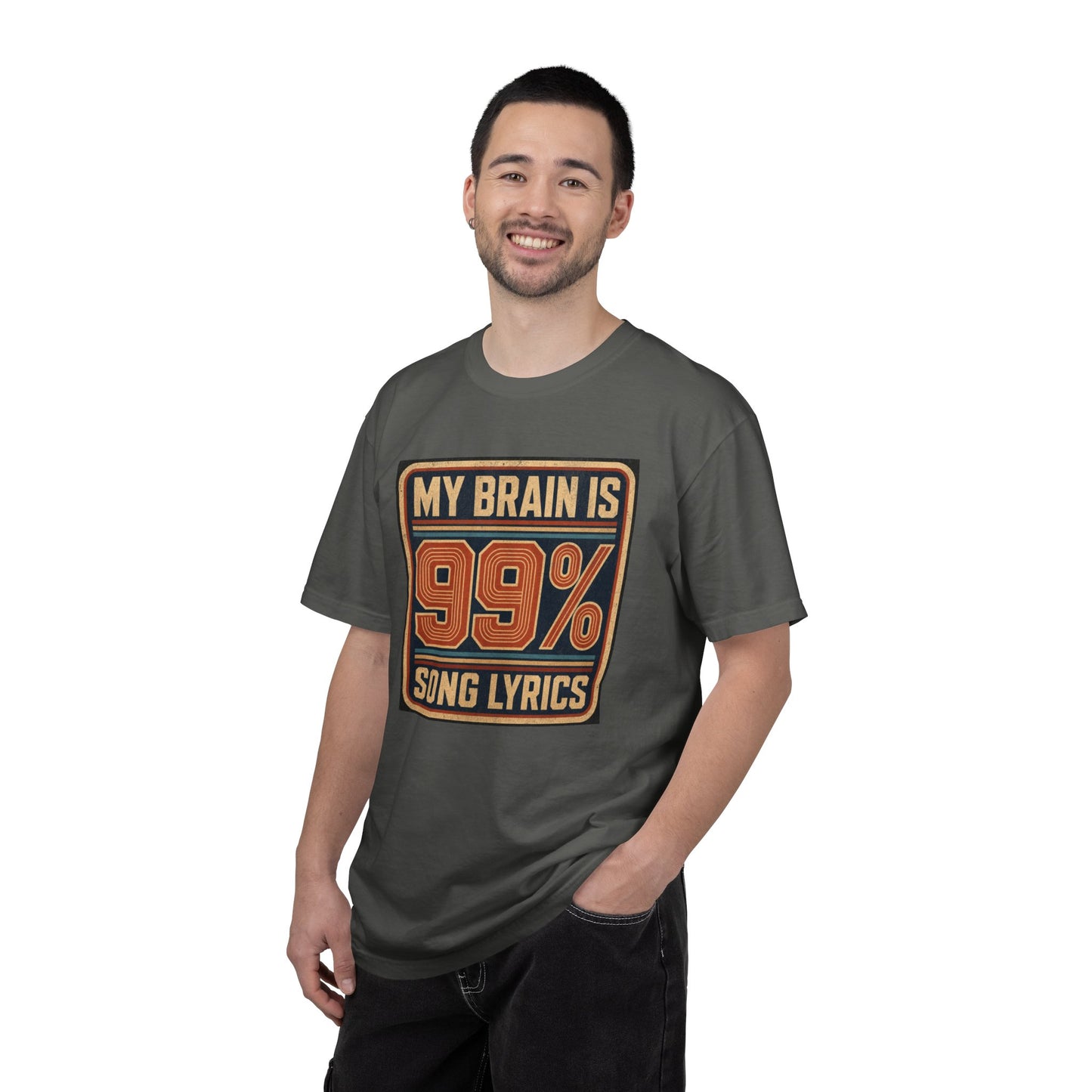 T-Shirt — "My Brain Is 99% Song Lyrics" Retro Music Lover Tee