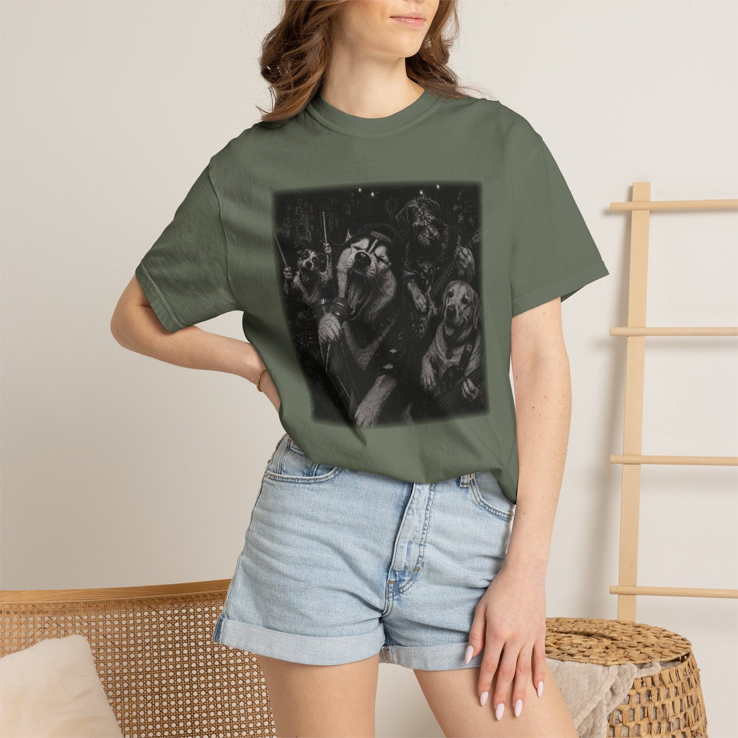 Garage Band Dogs T-Shirt | Funny Dog Music Graphic Tee