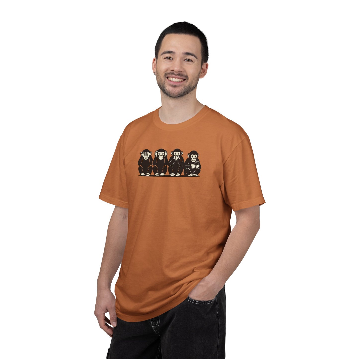 Modern Monkeys Shirt | See Hear Speak Scroll Tee | Funny Social Media Shirt | Monkey Graphic Tee | Introvert Humor Shirt
