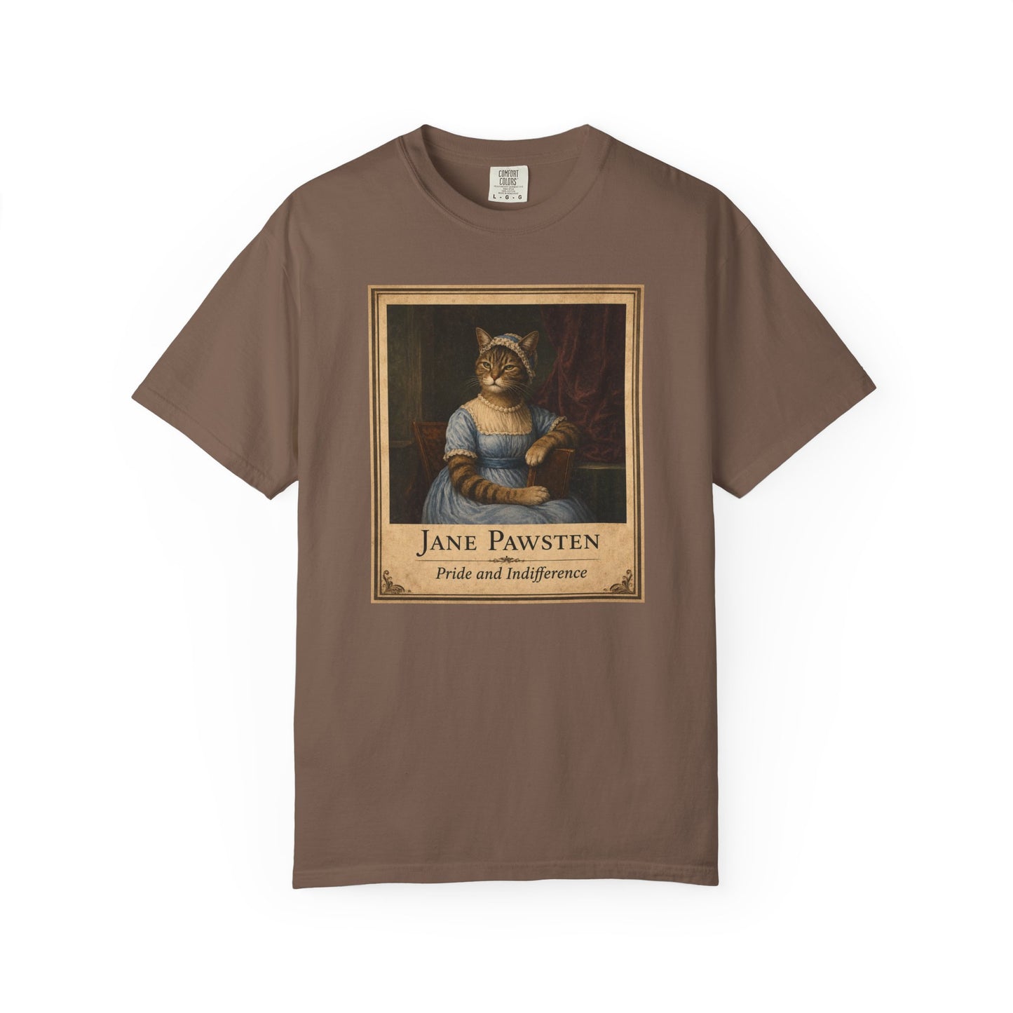 Jane Pawsten 'Pride and Indifference' T-Shirt Regency Distressed Funny Cat Tee