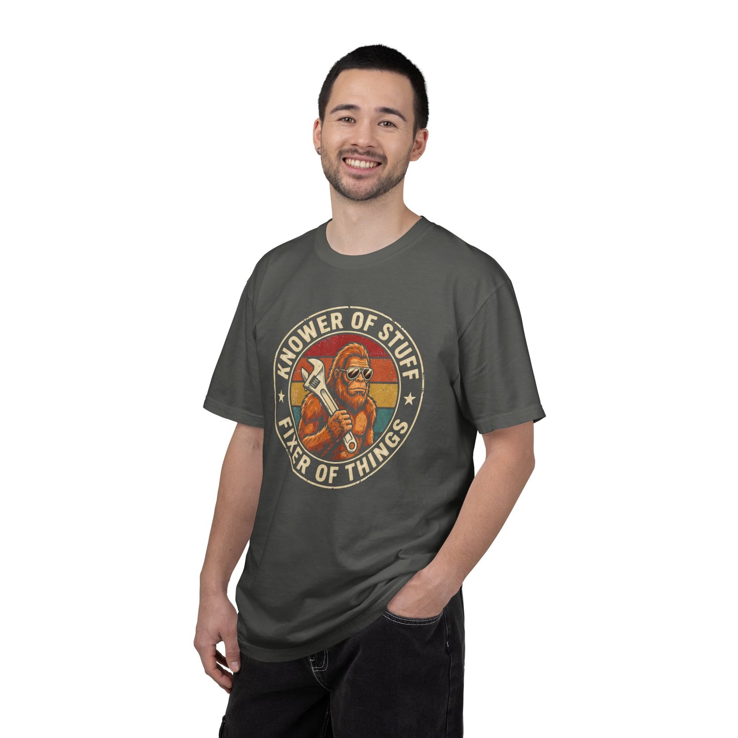 Knower of Stuff Fixer of Things Shirt, Funny Bigfoot Handyman Gift