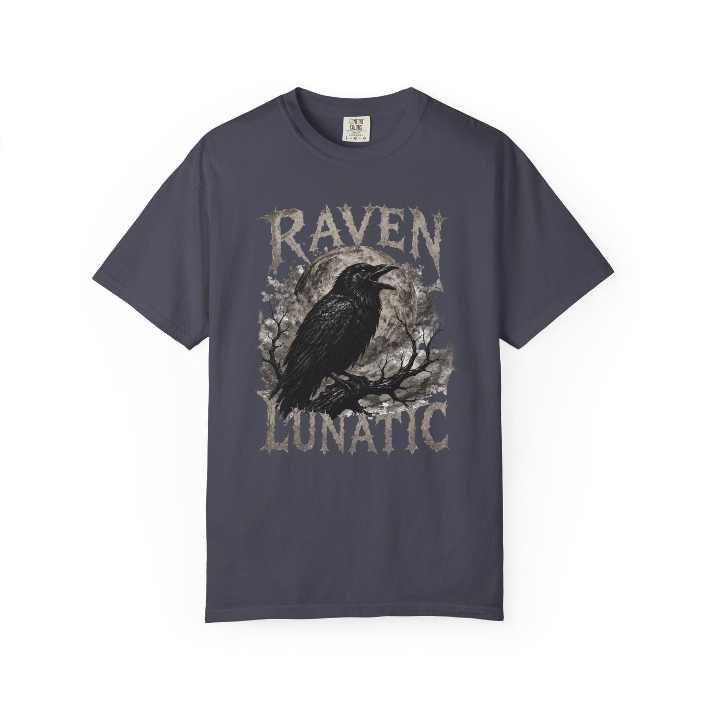 Raven Lunatic T‑Shirt — Gothic Crow Graphic Dark Nature Graphic Tee