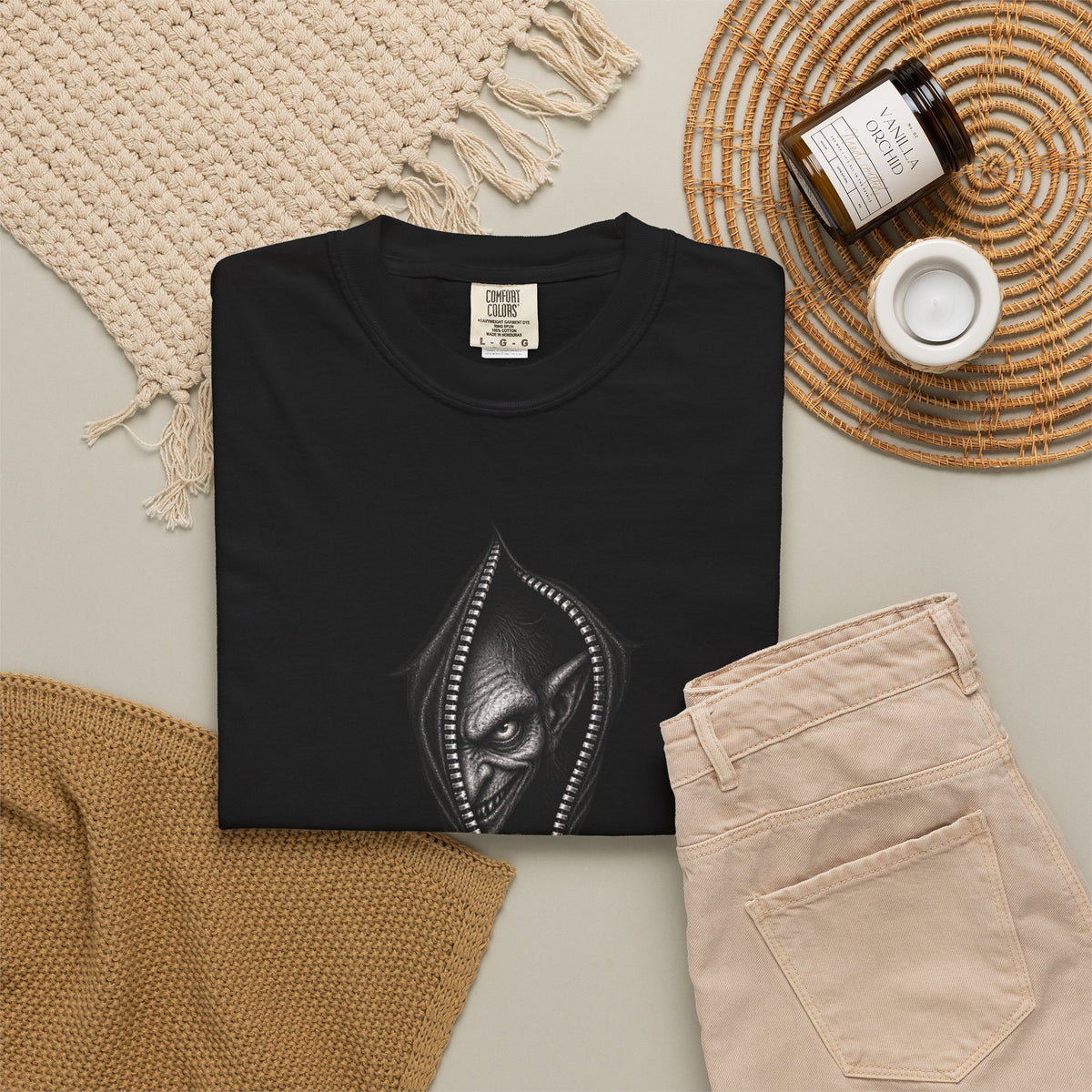 Inner Goblin Escaping Through Zipper T-Shirt