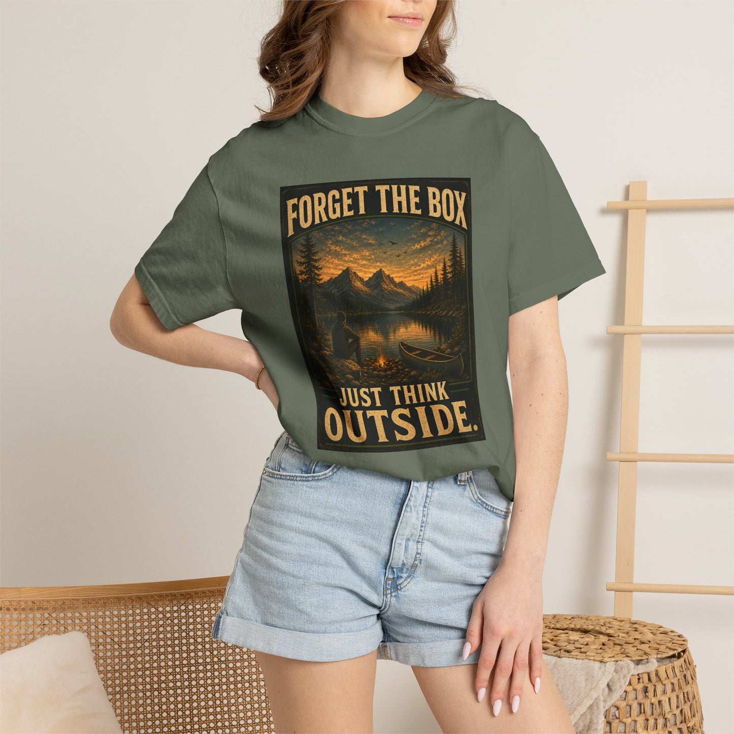 Forget the Box "Think Outside" Camping Hiking T-Shirt