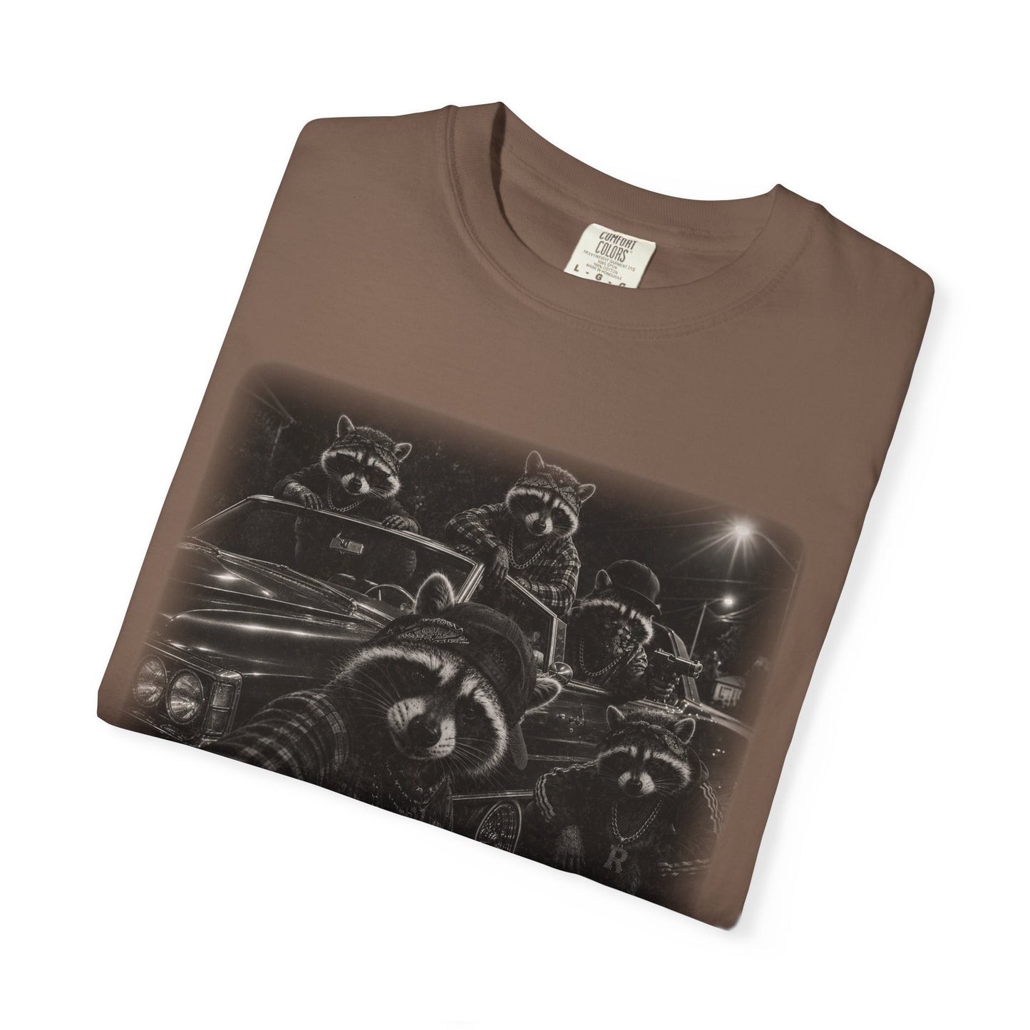 Gangsta Raccoons in 70s Lincoln Convertible T-Shirt