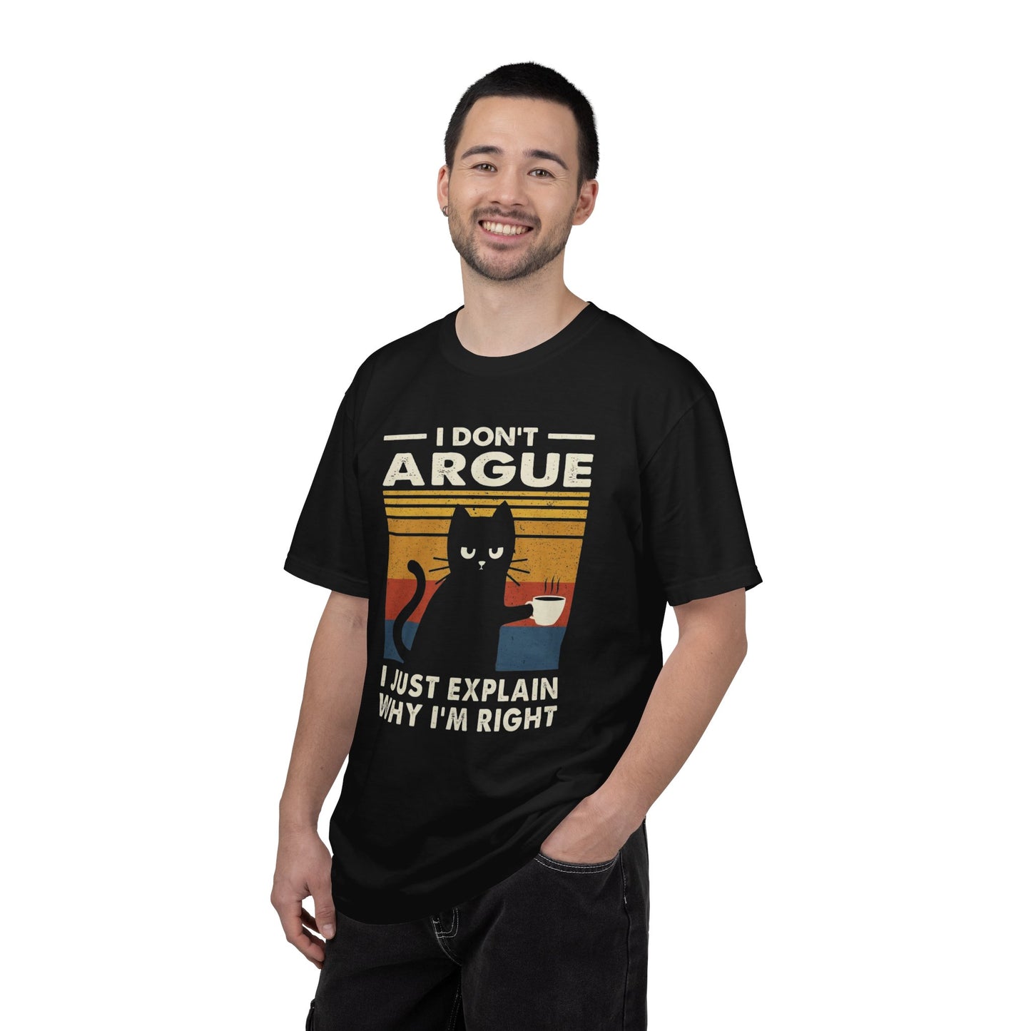 Cat Humor T-Shirt — "I Don't Argue, I Just Explain Why I'm Right" Retro Tee