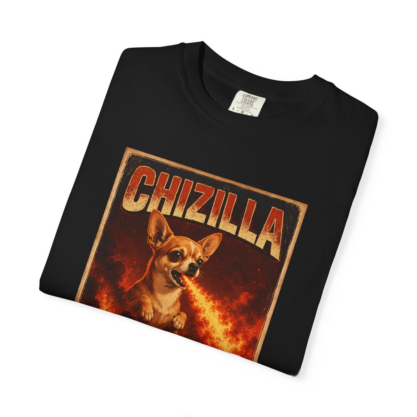 Chizilla Chihuahua T-Shirt — Godzilla Parody Fire-Breathing Dog Tee