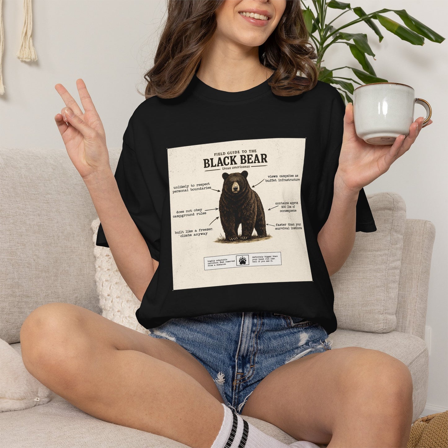 Black Bear Field Guide T-Shirt — Funny Camping & Hiking Tee