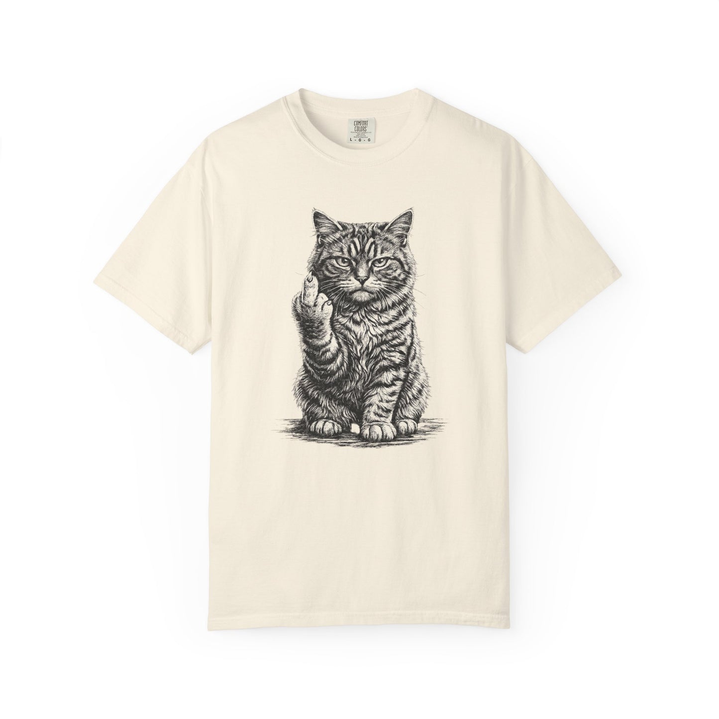 Saucy Cat Giving the Finger T-Shirt