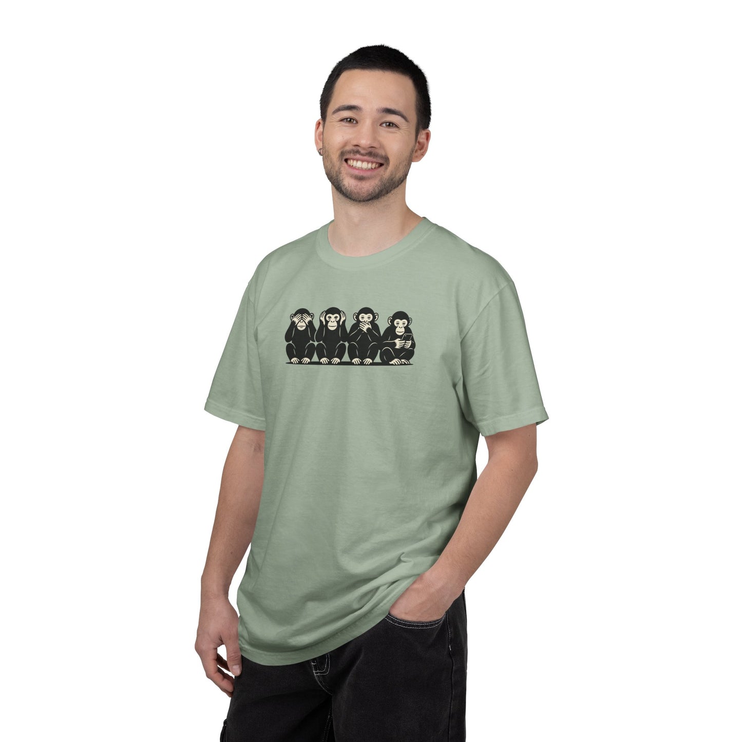 Modern Monkeys Shirt | See Hear Speak Scroll Tee | Funny Social Media Shirt | Monkey Graphic Tee | Introvert Humor Shirt
