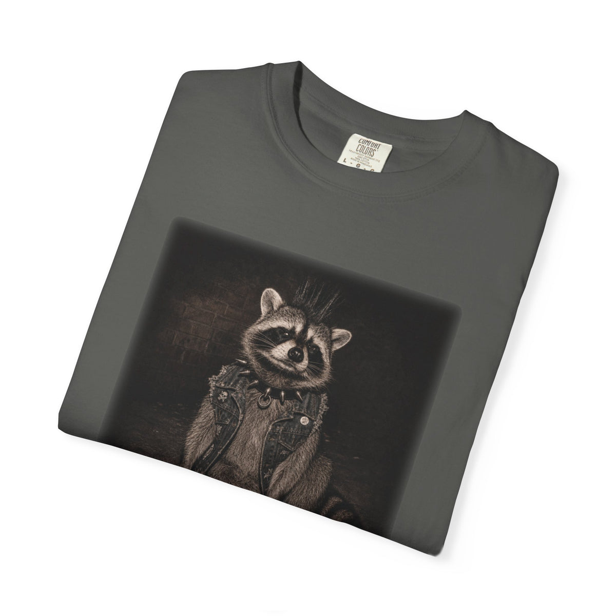 Punk Gothic Raccoon Graphic T-Shirt