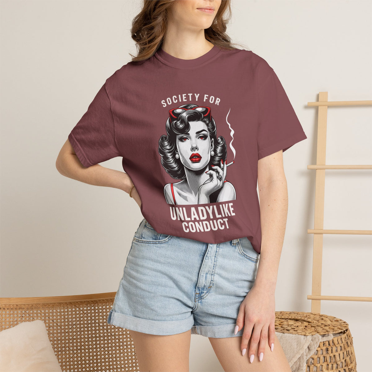 Society for Unladylike Conduct Vintage Feminist Graphic T-Shirt