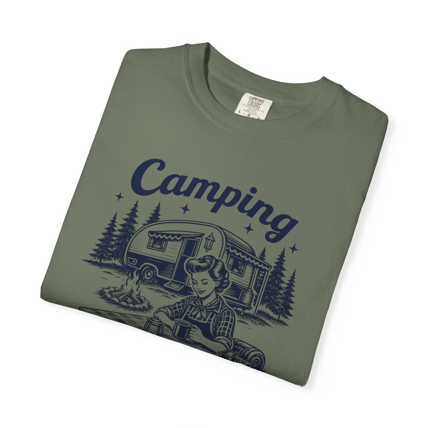 Camping Because Murder Is Wrong Vintage 1950s Camp T-Shirt