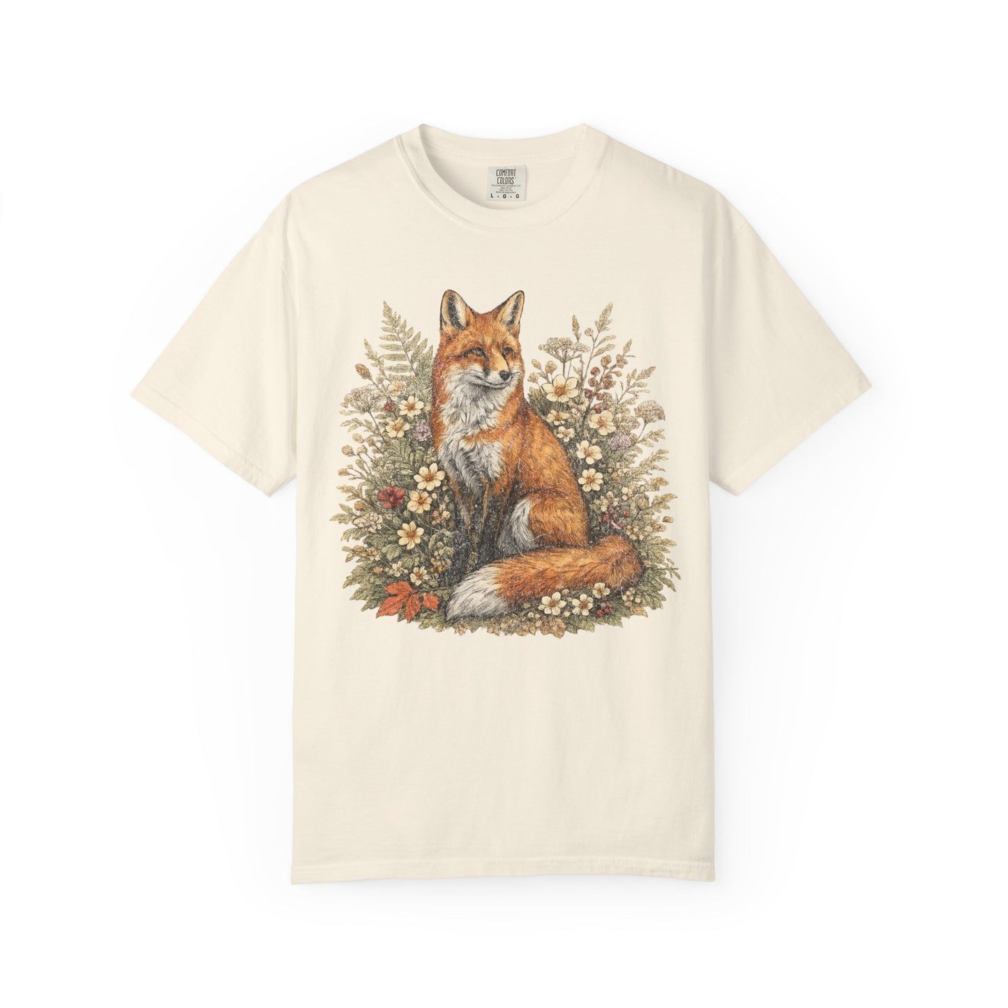 Vintage Fox & Wildflower Botanical Woodland Wldlife T-Shirt