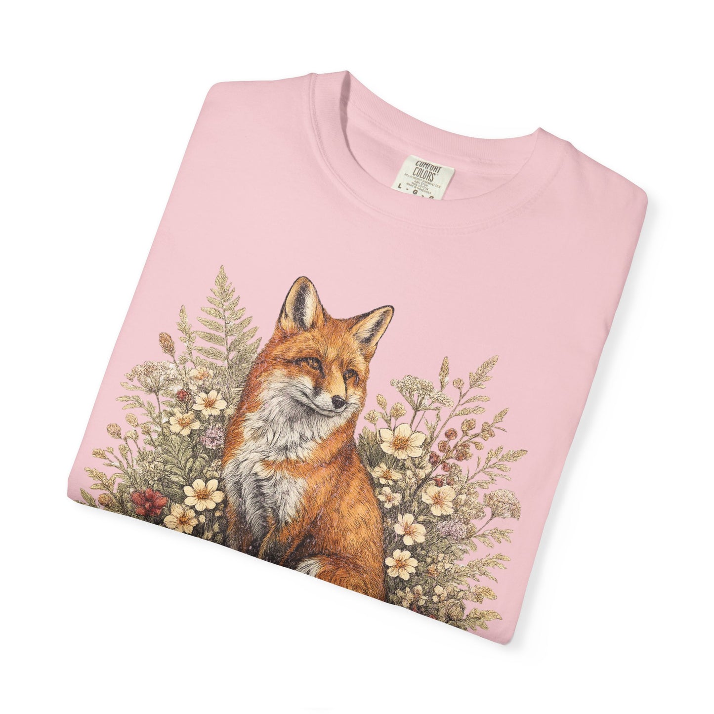 Vintage Fox & Wildflower Botanical Woodland Wldlife T-Shirt