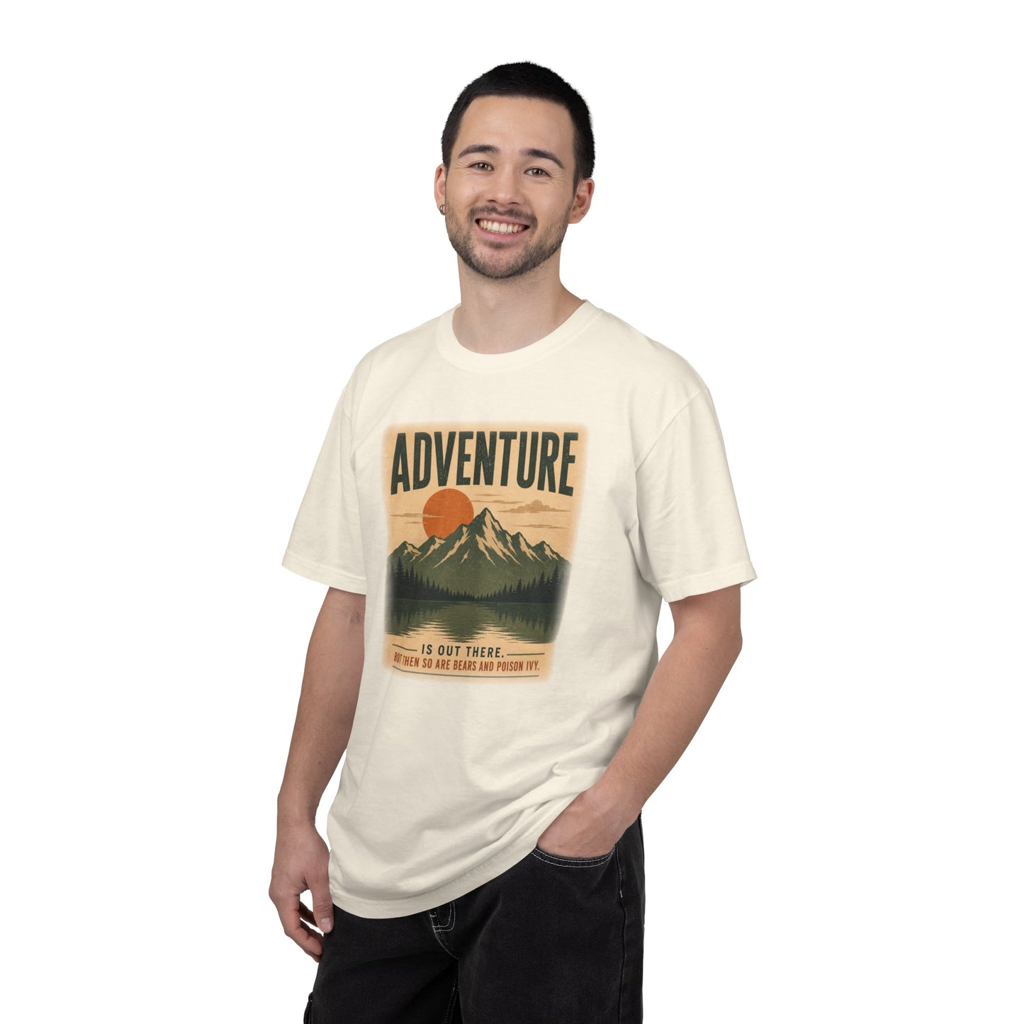 Adventure Is Out There (But So Are Bears and Poison Ivy) T-Shirt, Funny Hiking Graphic Tee