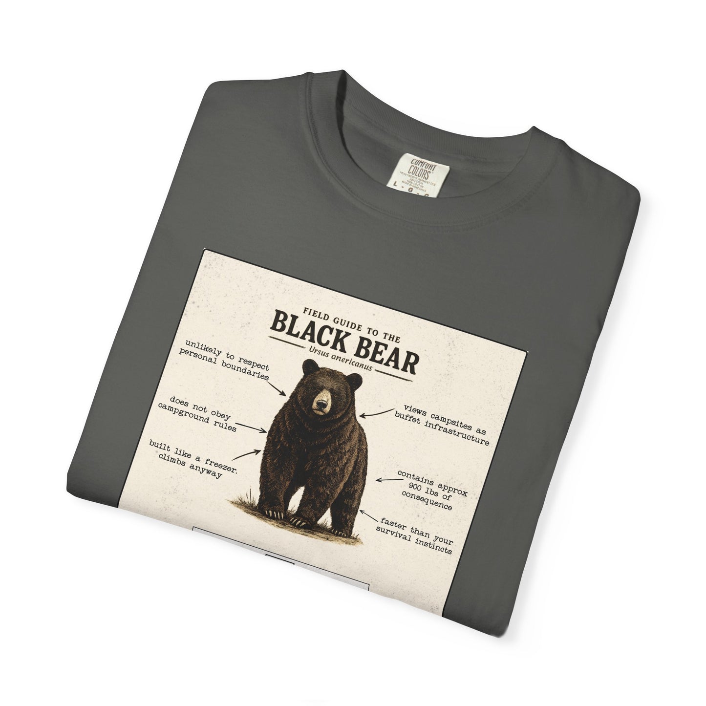 Black Bear Field Guide T-Shirt — Funny Camping & Hiking Tee