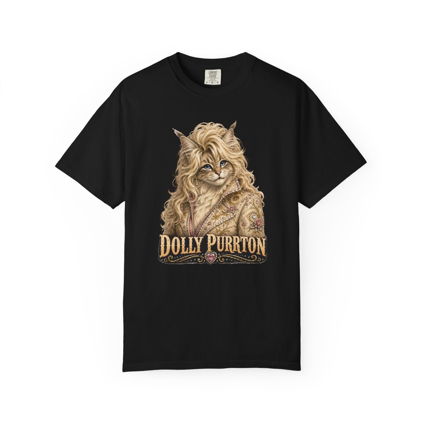 Dolly Purrton Cat Shirt | Funny Country Cat T-Shirt | Vintage Western Cat Lover Graphic Tee | Comfort Colors®