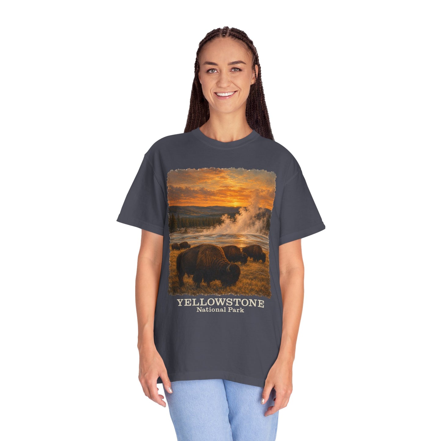 Yellowstone National Park Bison Sunset T-Shirt