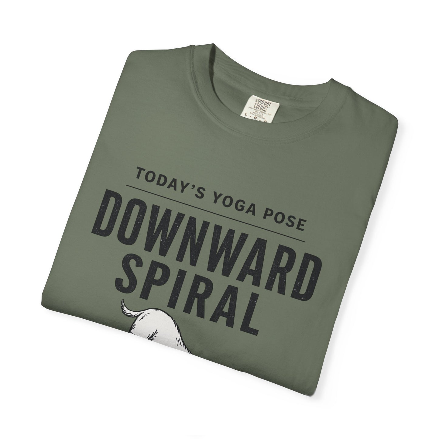 Downward Spiral Dog Yoga T-Shirt — Funny Downward Dog Graphic Tee