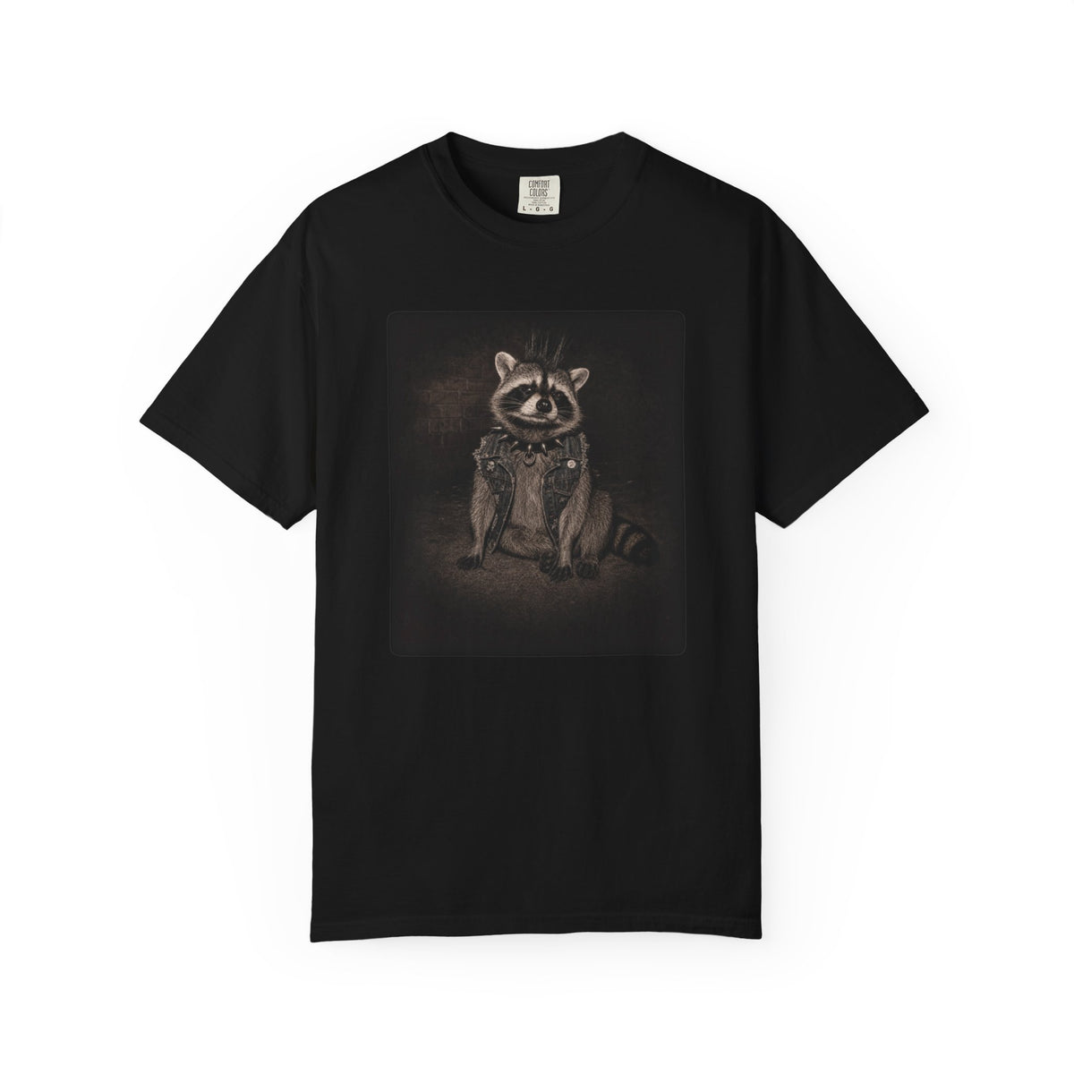 Punk Gothic Raccoon Graphic T-Shirt