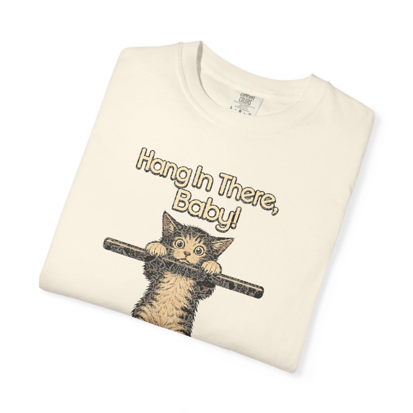 Hang In There Baby Shirt , Vintage Kitten Tee | Funny, Retro 70s Inspired Cat Shirt