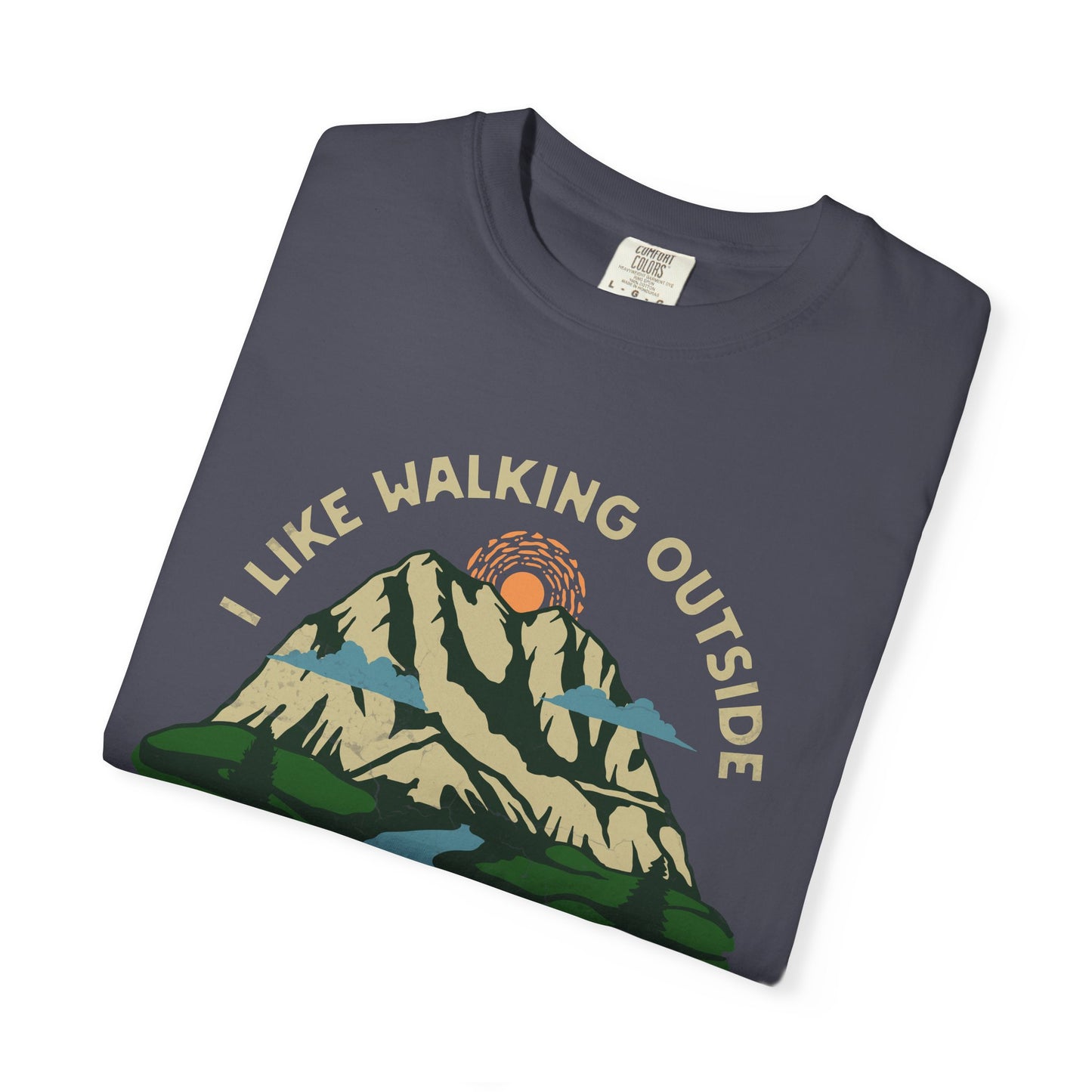 I Like Walking Outside to Avoid People Funny Hiking Introvert Nature Graphic T-Shirt