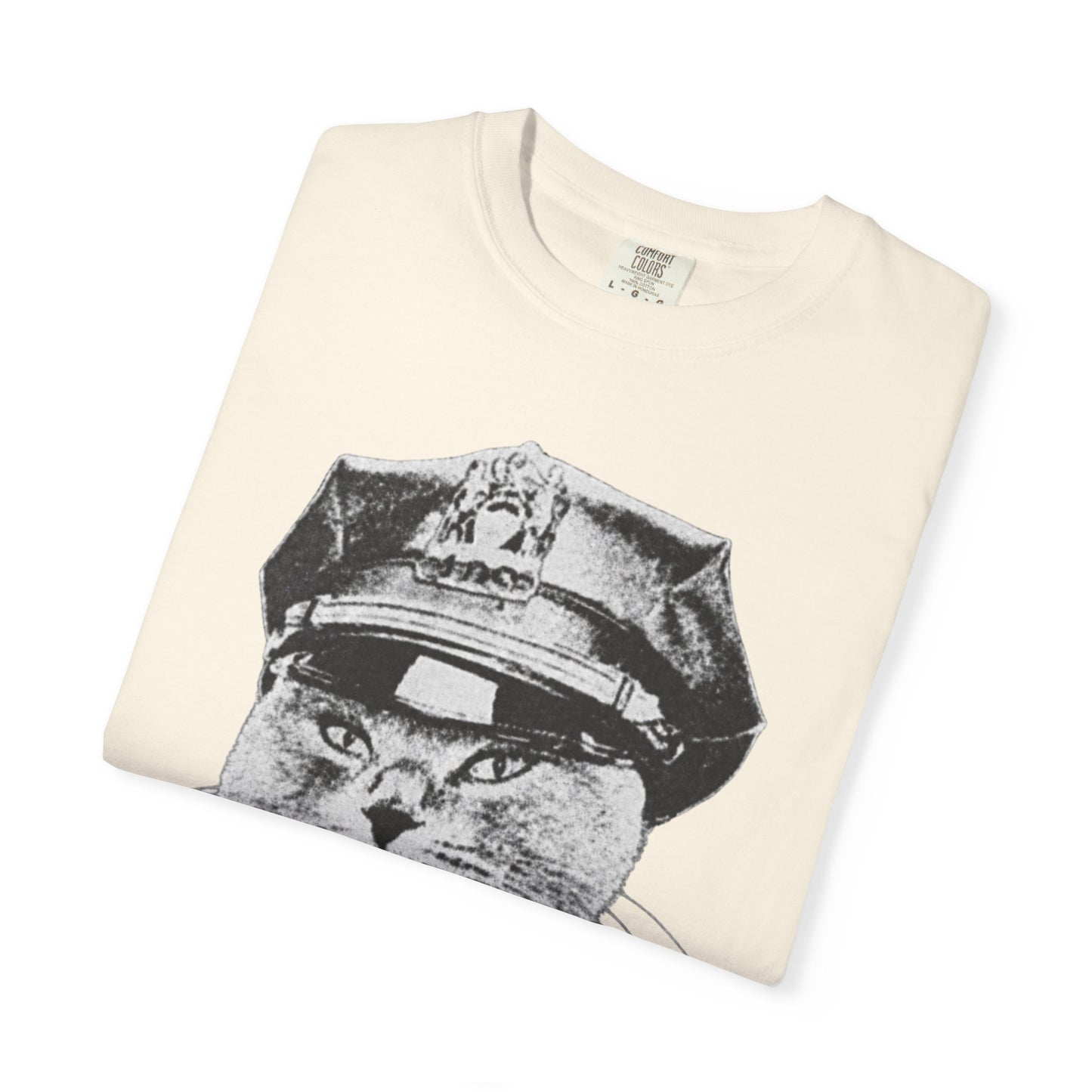 Who's Laughing Meow? Funny Cat Police Shirt | Vintage Grumpy Cat Graphic Tee | Comfort Colors® T-Shirt
