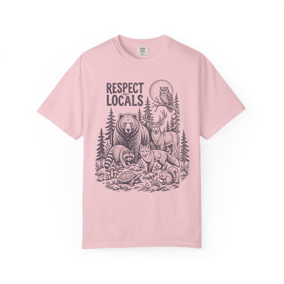 Respect Locals Wildlife Vintage Distressed Forest Animals T-Shirt