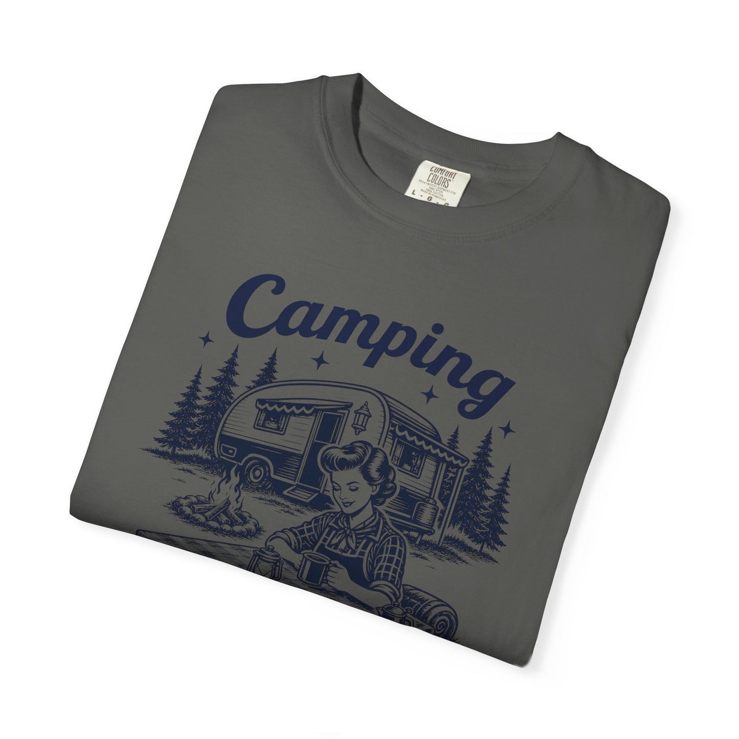Camping Because Murder Is Wrong Vintage 1950s Camp T-Shirt